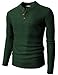 H2H Mens Henley Ribbed-Knit Sweater KHAKI US 3XL/Asia 4XL (KMOSWL0127)