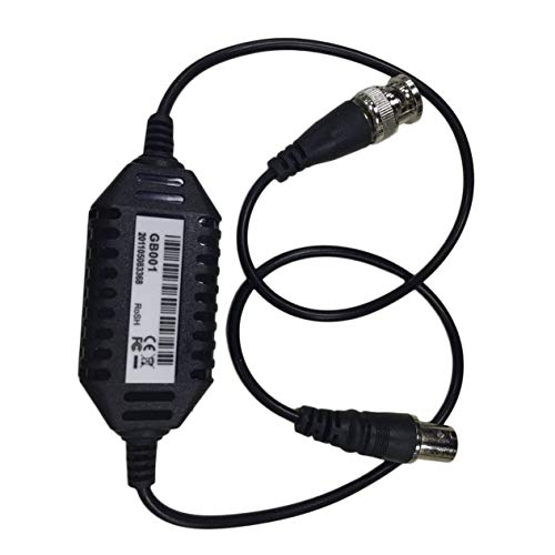 Coaxial Video Ground Loop Isolator,Black Built in TVS for Surge Protection CCTV Balun Ground Loop Isolator Coaxial BNC Male to Female for Audio Video BZX-GB001