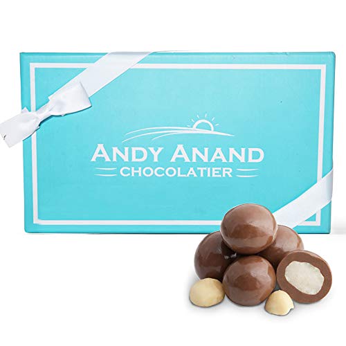 Andy Anand Milk Chocolate Macadamia Nuts Gift Boxed & Greeting Card 1lb, Delicious, Succulent & Crunchy, Mouthwatering Birthday, Valentine's Day, Christmas, Holiday Food Gifts, Mothers Day Get Well