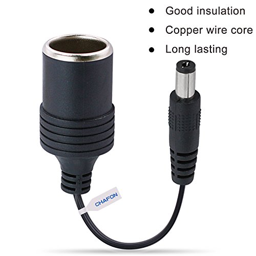 Chafon Female Cigarette Socket to DC 5.5mm x 2.1mm for Car Charger UPS Battery Backup and Portable Generator