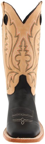 Justin Boots Men's U.S.A. Bent Rail Collection 13" Boot Wide Square Double Stitch Toe Leather Outsole,Black Burnished Calf/Toast Tumbleweed,14 D US