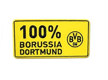 Borussia Dortmund BVB Aufnäher 100%', Polyester, Schwarz/Gelb, 10 x 4.2 x 1 cm