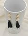 Black Tassel Earrings with Geometric Shapes Available in 2 Colors (White and Blue) (White)