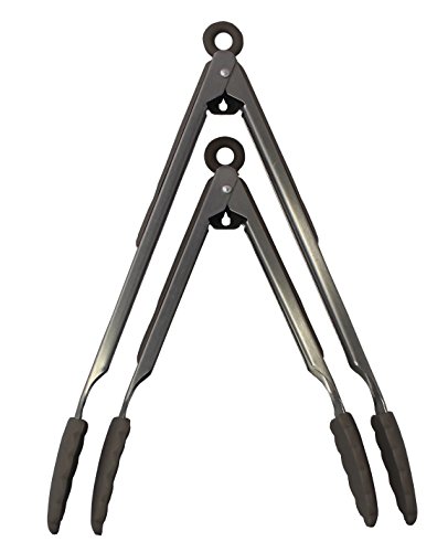 CoastLine Kitchen Silicone Two Piece Tong Set | Pair Of 9