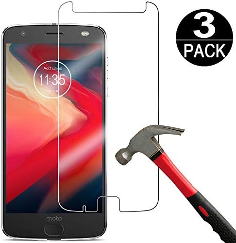 [3 Pack] Moto Z2 Force Screen Protector Tempered Glass,[9H Hardness][Bubble Free] HD Clear Tempered Glass Screen Protector Film for Motorola Moto Z2 Force Edition/Moto Z Force (2nd Generation)
