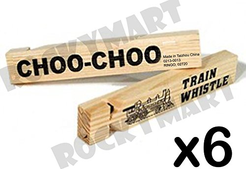 (LOT OF 6) Wooden 7`` Classic Train Whistle Choo Choo Railroad Locomotive RM2707 ,#G14E6GE4R-GE 4-TEW6W270295