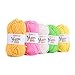 SUNTQ 100% Acrylic Yarn 20 Assorted Colors Skeins Bonbons Yarn for Crochet & Knitting Assorted Rainbow Variety Colored Assortment,0.35oz per Roll,7oz per Package