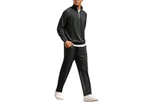 COOFANDY Men's Tracksuit 2 Piece Relaxed Fit Half-zip Sweatsuits Athletic Running Jogging Suit Sets