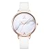 Fashion Marble Dial Watch Women Simply Quartz Watches Leather Band Casual Ladies Wristwatch (Marble Texture)