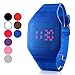2013 Latest Touch Screen Watch Red Numbers Ultra Thin Dark Blue Color