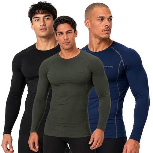 DEVOPS Men's Cool Dry Compression Baselayer Long