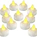 Homemory 24PCS Waterproof LED Lights LED Flameless Flickering Tealight Candles Battery Operated for Wedding, Party, Bathroom, Pool, SPA - Amber Yellow