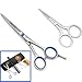 Aberlite Beard Scissors Kit for Men (5 Pcs Set) | Professional Beard/Hair Scissors, Travel Size Precision Beard/Mustache Scissor, Pocket Wood Comb, Master Barber Comb, and Leather Case