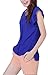 VOBAGA Women's Ol Career Casual Short Sleeve Slim Chiffon Shirt Tops Blouse Blue L