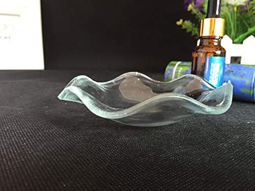 1 Piece of Clear Glass Wavy Dish Replacement Large 4''x1.2'' Plate Bowl Lid Tray for Aroma Therapy Lamp and Tart Wax Melt Warmers Electric Oil Aromatherapy Burner