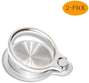【 2-PACK 】Finger Ring Stand,360°Rotary Cell Phone Holder Finger Loop Grip Mount Universal Smartphone Kickstand for iPhone X/8/7/6/6s Plus,Samsung Galaxy S8/S8, Silver