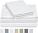 Amazon Brand – Pinzon 400 Thread Count Egyptian Cotton Sateen Hemstitch Sheet Set - Queen, White