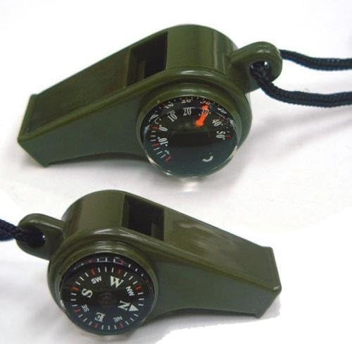 JB Outman Whistle Necklace with Compass/Temperature