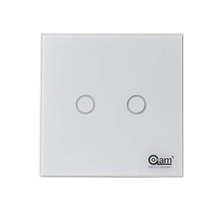 Joylora Z-Wave Plus Touch Panel Wandleuchte Schalter Touch Glas lichtschalter Arbeit Kompatibel mit 300er und 500er Serie -2 