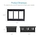 MICTUNING 3PCS Rocker Switch Holder Panel Housing Kit Fireproof ABS Plastic Black