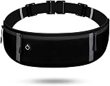 LocoJoy Running Belt Adjustable 60-120cm Reflective Strip 3 Pockets Black view 1