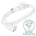 Maximm Cable 3 Feet 14Awg 360° Rotating Flat Plug Extension Cord/Wire, 3 Prong Grounded Wire, Heavy Duty Extension Cord - UL Certified - White