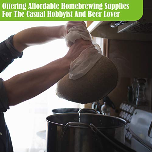 W&W Brew Bags Reusable Straining Mesh Bag for Fruit Wine Cider Press Apple Grape Filter Bag Drawstring Brew in a Bag 250 Micron (White, Multi-Size/3pcs)