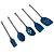 Silicone Spatula Set, YYP Silicone Cooking Set - Spatula, Slotted Turner, Basting Brush, Spoon and Slotted Spoon - Heat Resistant Silicone Kitchen Utensils with Stainless Steel Handle, Set of 5, Blue