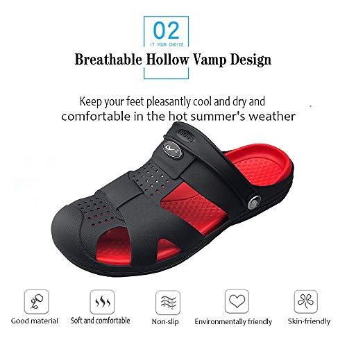 SOSUSHOE Womens and Mens Garden Clogs Mules Slip on Sandals for Outdoor Black - Thumbnail 3