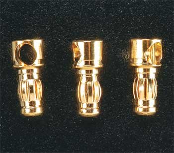 Great Planes Gold Plated Bullet Male 3.5mm Connector (Set of 3)