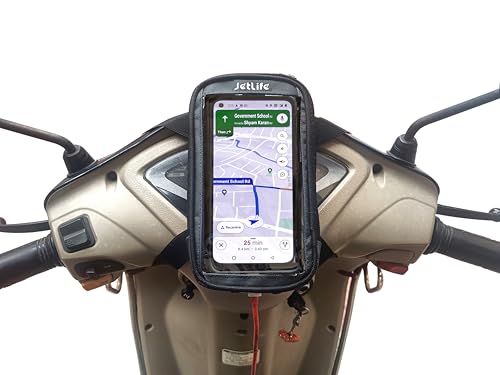 JETLIFE Moped Mobile Holder Vespa Scooter EV Bike, Moped Phone Holder Mount, Cell Phone Holder Mount, Fits All Smartphones Upto 7.2'' (Carbon Black)