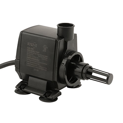 EcoPlus 396 GPH (1500 LPH, 20W) Submersible/Inline Water Pump w/ 6 ft Power Cord | Aquarium, Fish Tank, Fountain, Pond, Hydroponics
