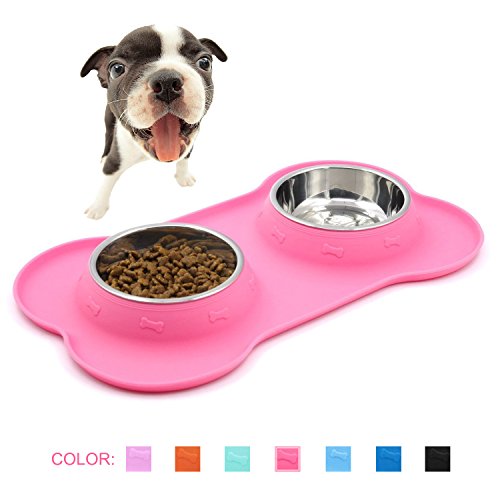 girl dog bowl