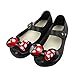 iFANS Girls Sweet Dot Bow Princess Sandals Shoes Mary Jane Flats for Toddler/Little Kid Black, 9 Narrow Toddler