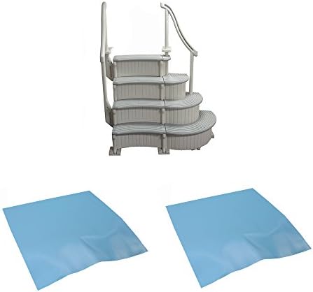 Confer 4-Step Curved Grand Entry Pool Steps with Mat