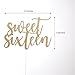 NANASUKO 16th Birthday Cake Topper - Sweet Sixteen - Double Sided Gold Glitter - Premium Quality Made in USA