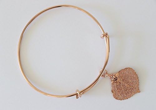 Bangle Rose Gold Aspen Real Leaf Bracelet