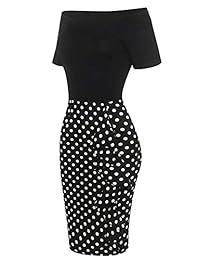 oxiuly OX298 - Vestido de cóctel de manga corta con hombros descubiertos para mujer