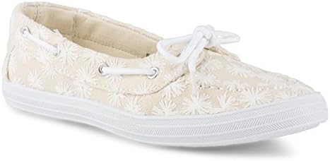 Twisted Women's Floral Embroidered Canvas Boat Shoe