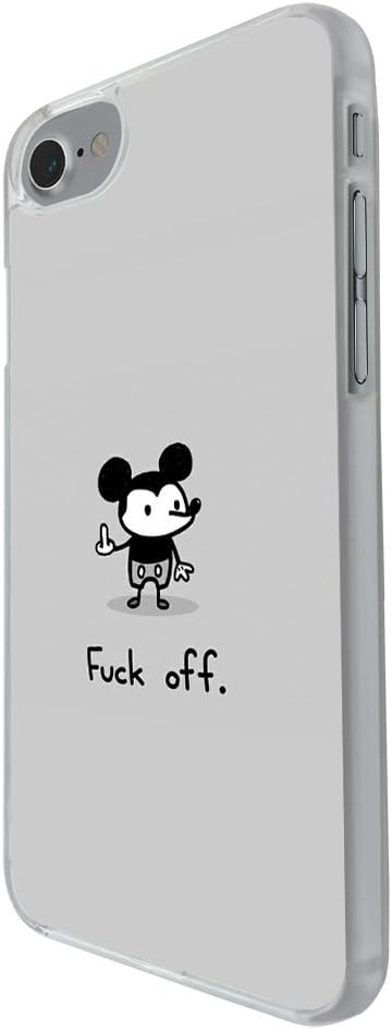 002858 - Swearing Cartoon Figure FCK Off Middle Finger Design For iphone 7 plus 5.5" Fashion Trend CASE Back COVER Plastic&Thin Metal - Clear