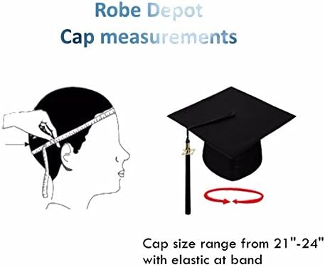 Robe Depot Unisex Adult Shiny Graduation Cap With Tassel 2018, 13 Colors, Adjustable