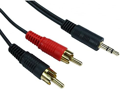 PCSL® 3.5mm Male to 2 x RCA Twin Gold Audio Stereo Speaker Gold Cable Lead (20m)