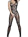 Lingerie for Women Crotchless Fishnet Bodystocking, Stretch Mesh Sexy Bodysuit Black