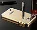 Galaxy Note Case, Ranyi [Shockproof] [Fashion] Luxury Mirror Acrylic Back Cover + Metal Aluminum Frame Case for Samsung Galaxy Note 1st Generation I717, N7000, I9220 [gift] (gold)