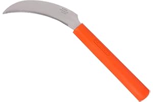 Zenport K206P Stainless Steel Sickle, A+ Grade, Plastic Handle, 4.3-Inch Blade , Orange