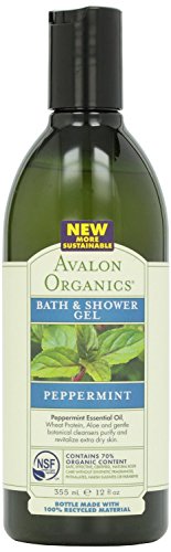 Avalon Organics Peppermint Bath And Shower Gel, 12-Ounce Bottle (Pack of 2)
