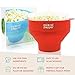 Original Colonel Popper Healthy Microwave Popcorn Maker - LFGB Food Grade Certified BPA Free Popcorn Poppers (Classic Red)