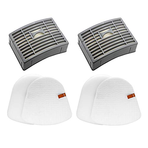 Lemige Vacuum Filters Replacement Parts for Shark Powered Lift-Away DLX NV580, NV581, NV581Q, 2 HEPA Filters + 2 Foam&Felt Filters, Compare to Part XFFT580