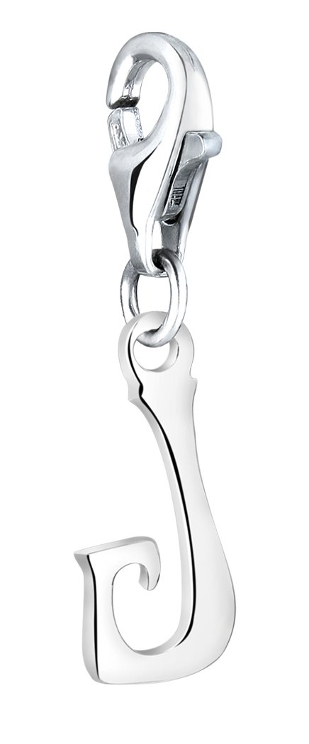 Nenalina Charm Letter J Pendant, for All Brands of Charm Bracelets and Necklaces, Made of 925 Sterling Silver, 713239-000