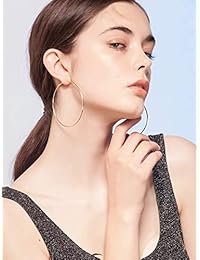 Cocadant 3 Pairs Big Hoop Earrings,Stainless Steel Hoop Earrings 18K Gold Plated Rose Gold Plated Silver for Women Girls Sensitive Ears(3 Colors Set)